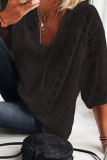 Fashion Street Solid Split Joint V Neck Tops