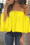 Fashion Casual Solid Split Joint Strapless Tops