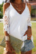 Fashion Casual Solid Patchwork V Neck Tops