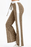 Fashion Casual Solid Split Joint Loose Mid Waist Straight Bottoms