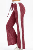 Fashion Casual Solid Split Joint Loose Mid Waist Straight Bottoms