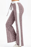 Fashion Casual Solid Split Joint Loose Mid Waist Straight Bottoms