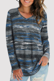 Casual Print Basic V Neck Tops