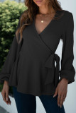 Fashion Casual Solid Patchwork V Neck T-Shirts