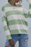 Casual Striped Basic O Neck Tops