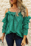 Fashion Casual Print Split Joint Spaghetti Strap Tops