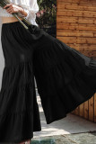 Fashion Casual Solid Split Joint Loose Mid Waist Wide Leg Bottoms