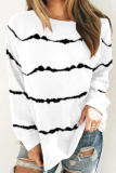 Casual Striped Patchwork Basic O Neck Tops