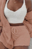 Fashion Casual Solid Split Joint V Neck Long Sleeve Three Pieces