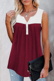 Fashion Casual Solid Split Joint V Neck Tops