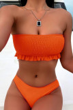 Fashion Simplicity Solid Split Joint Swimwears