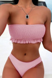 Fashion Simplicity Solid Split Joint Swimwears