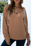 Fashion Casual Solid Split Joint Hooded Collar Tops