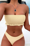 Fashion Simplicity Solid Split Joint Swimwears