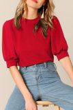 Casual Solid Patchwork O Neck Tops