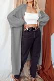 Casual Solid Split Joint V Neck Tops Sweater