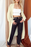 Casual Solid Split Joint V Neck Tops Sweater
