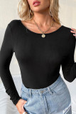 Fashion Casual Solid Backless O Neck T-Shirts