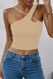 Fashion Casual Solid Patchwork Halter Tops