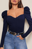 Elegant Solid Split Joint Backless V Neck Tops