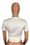 Yellow O Neck Short Sleeve Solid Character