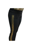 Gold Active Solid Two Piece Suits Patchwork Sequin pencil Long Sleeve