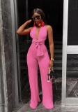 Red  Bandage Backless Solid Fashion sexy Jumpsuits & Rompers
