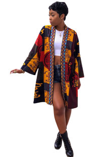 Multi-color cardigan Print Print Long Sleeve 