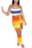 Multi-color Fashion Sexy adult Ma'am Spaghetti Strap Sleeveless Slip Step Skirt Ankle-Length Print Dresses
