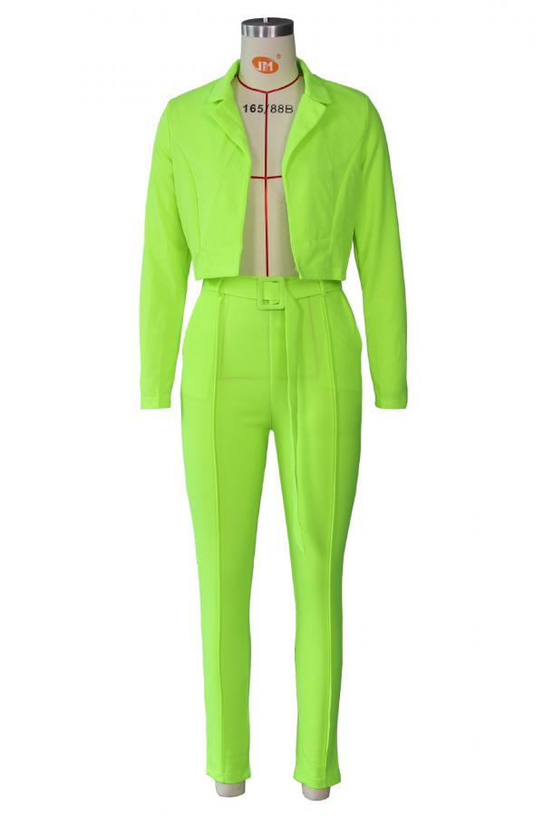 neon green suit women's
