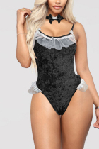 Black  Print Hooded Out lace Sexy Swimwears