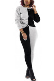 Black Polyester Sexy Patchwork Solid pencil Long Sleeve Two Pieces