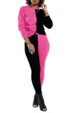 Black Polyester Sexy Patchwork Solid pencil Long Sleeve Two Pieces