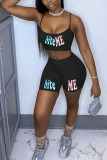 Multi-color Sexy Letter Straight Sleeveless Two Pieces