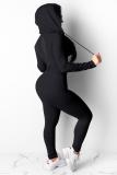 Black Sexy Solid Patchwork Straight Long Sleeve