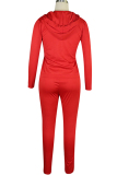 Red Sexy Solid Patchwork Straight Long Sleeve