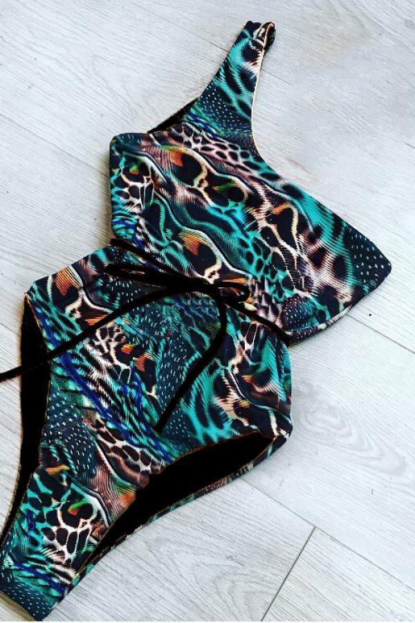 leopard backless top