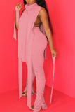 Pink Sexy HOLLOWED OUT pencil Sleeveless Two Pieces