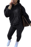 Coffee Fashion Sexy Adult Solid Patchwork Hooded Collar Long Sleeve Regular Sleeve Regular Two Pieces