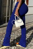 Royal blue Fashion Casual Adult Solid Pants Boot Cut Bottoms