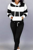 White Casual Solid Split Joint Hooded Collar Long Sleeve Regular Sleeve Regular Two Pieces