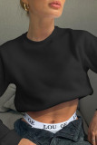 Grey Casual Polyester Solid Split Joint O Neck Tops