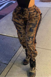 Camouflage Street Polyester Camouflage Print Pants Straight Bottoms