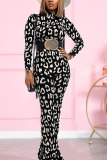 Red and white Street Print With Belt O Neck Long Sleeve Regular Sleeve Regular Two Pieces