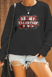 Black Daily Print Pullovers O Neck Tops