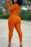 Tangerine Sexy Sportswear Patchwork Zipper Collar Long Sleeve Two Pieces (With Mask)