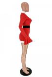 Red adult Sexy Fashion Polyester Patchwork Solid Stitching  Christmas Costumes