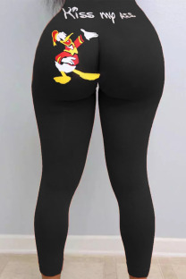 Black and white Sexy Print Skinny Bottoms