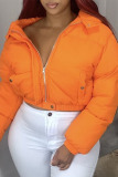 Orange Street Solid Hooded Collar Outerwear