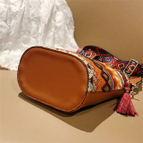 Light Brown Fashion Casual Patchwork Ethnic Print Tassel Design Crossbody Bag